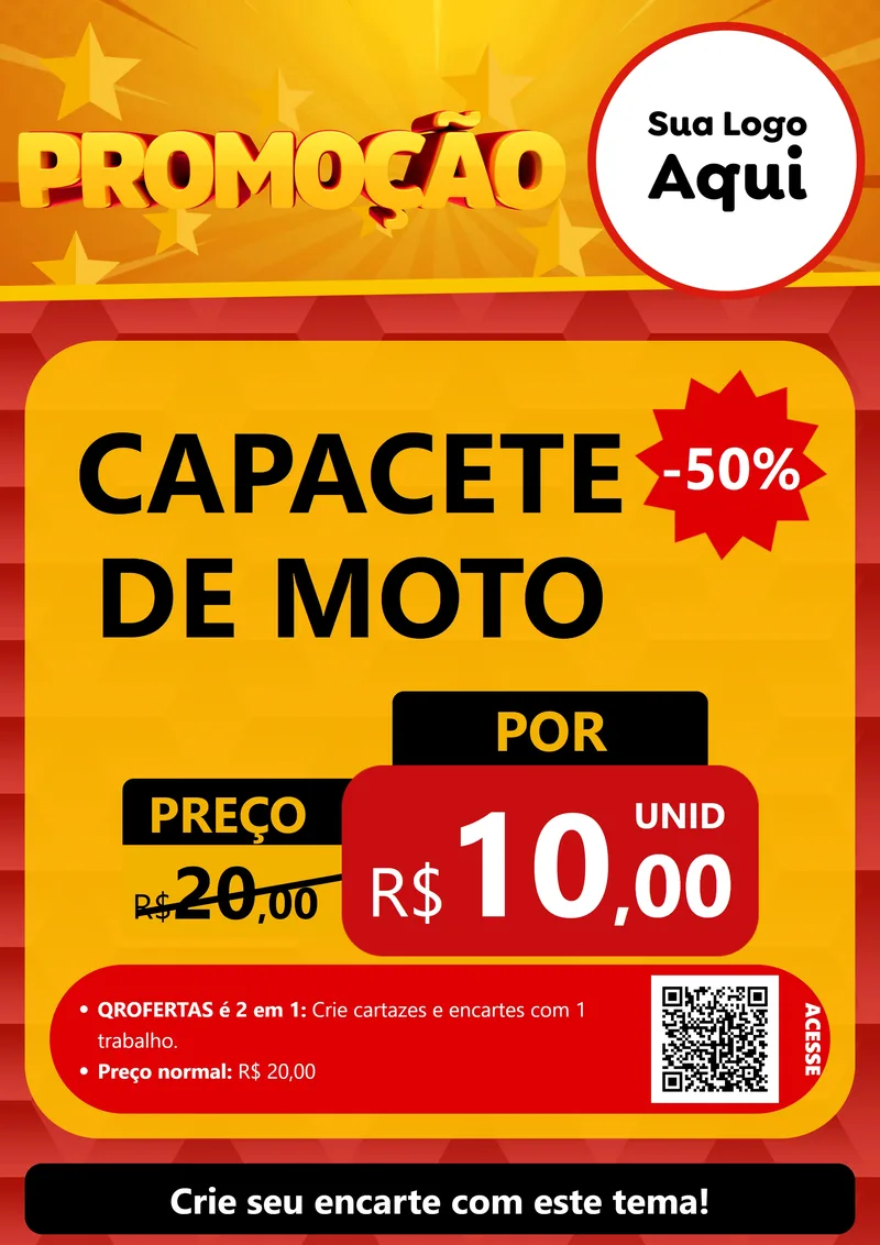 Modelo de Cartaz para Cartaz A4 Vertical com o tema Promoção para Moto peças