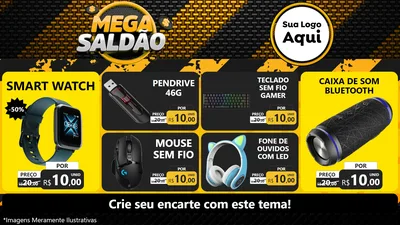 Modelo de TV para TV Horizontal com o tema Mega Saldão para Informática