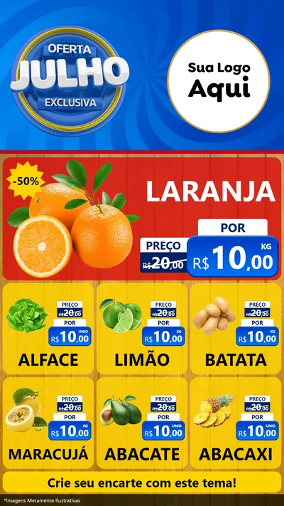 Modelo de Rede Social para Stories com o tema Oferta Exclusiva, Julho para Hortifrúti