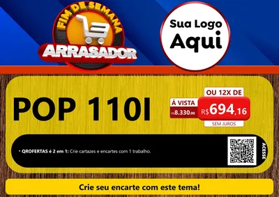 Modelo de Cartaz para Cartaz A4 Horizontal com o tema Fim De Semana Arrasador para Concessionaria de Motos