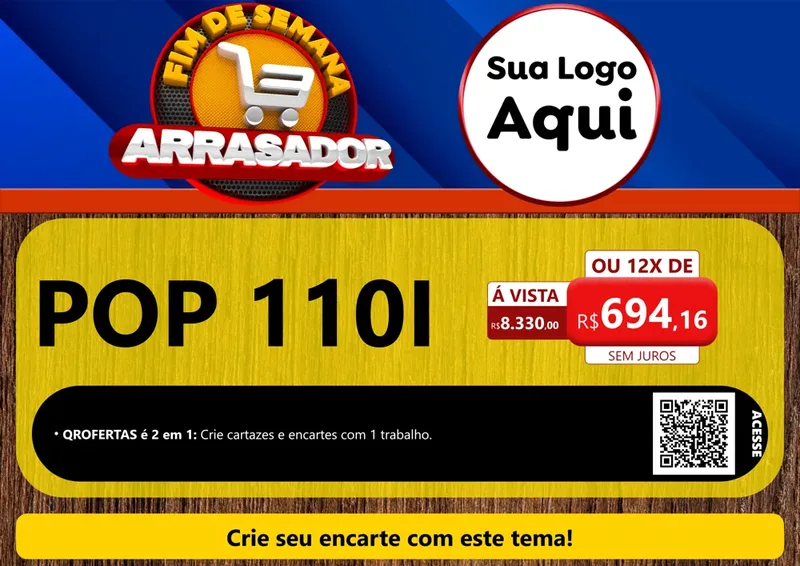 Modelo de Cartaz para Cartaz A4 Horizontal com o tema Fim De Semana Arrasador para Concessionaria de Motos