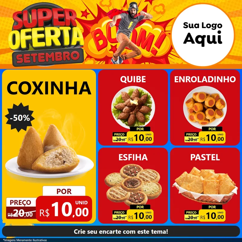 Modelo de Rede Social para Feed Facebook com o tema Super Oferta Setembro para Salgadaria