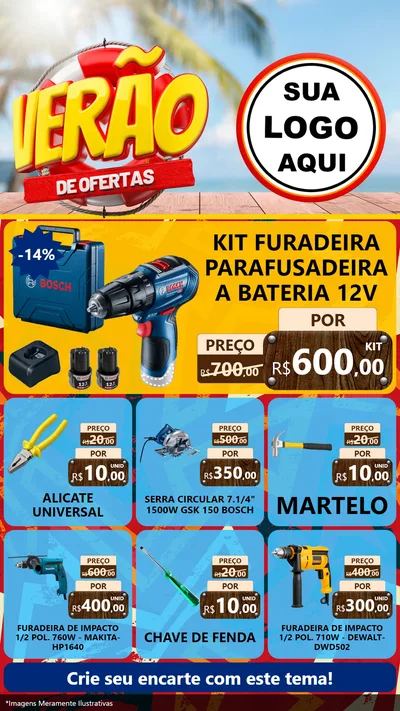 Modelo de Rede Social para Stories com o tema Verão de Ofertas para Maquinas e Ferramentas