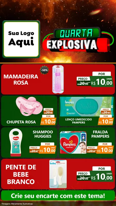 Modelo de TV para TV Vertical com o tema Quarta Explosiva para Bebês
