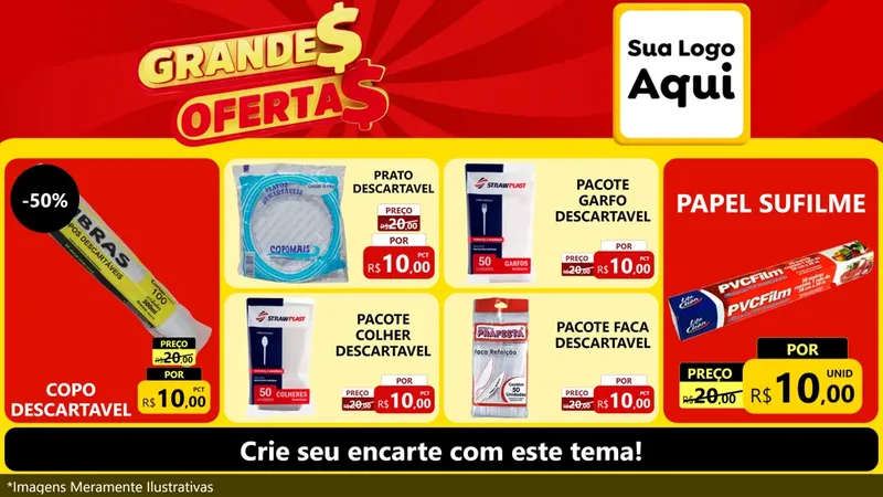 Modelo de TV para TV Horizontal com o tema Grandes Ofertas para Embalagens