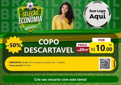 Modelo de Cartaz para Cartaz A4 Horizontal com o tema Seleção de Economia - Copa para Embalagens