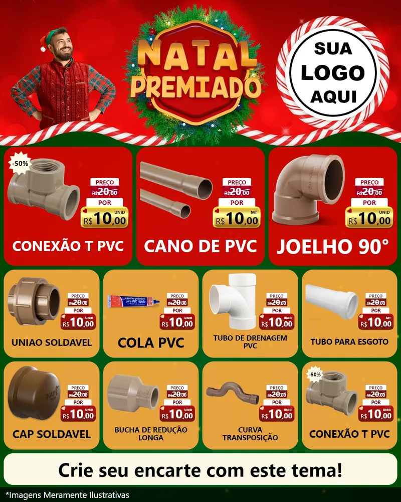 Modelo de Rede Social para Feed Instagram com o tema Natal Premiado para Tubos e conexões