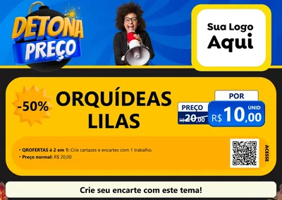 Modelo de Cartaz para Cartaz A4 Horizontal com o tema Detona Preços para Floricultura e jardim