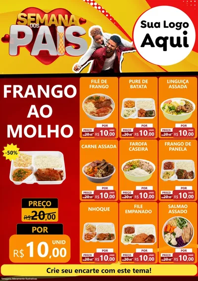 Modelo de Encarte para Encarte A4 Vertical com o tema Semana Dos Pais para Restaurante