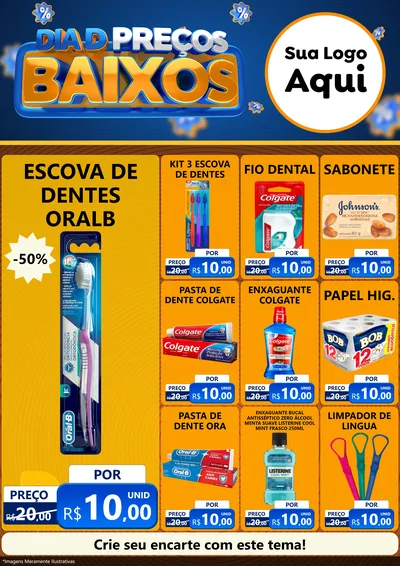 Modelo de Encarte para Encarte A4 Vertical com o tema Dia D Preço Baixo para Higiene Pessoal