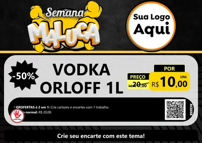 Modelo de Cartaz para Cartaz A4 Horizontal com o tema Semana Maluca para Distribuidora de bebidas