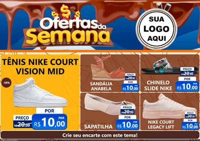 Modelo de Encarte para Encarte A4 Horizontal com o tema Ofertas da Semana - Páscoa para Calçados