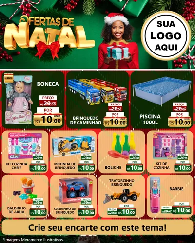 Modelo de Rede Social para Feed Instagram com o tema Ofertas de Natal para Brinquedos