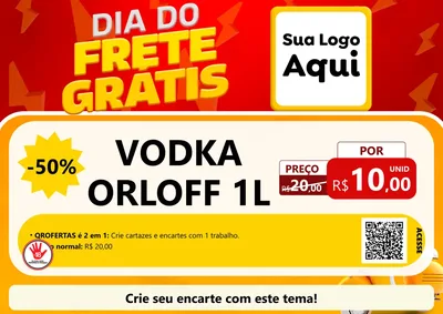Modelo de Cartaz para Cartaz A4 Horizontal com o tema Dia do Frete Grátis para Distribuidora de bebidas
