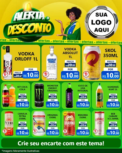 Modelo de Rede Social para Feed Instagram com o tema Alerta de Desconto para Distribuidora de bebidas