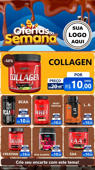 Modelo de Rede Social para Stories com o tema Ofertas da Semana - Páscoa para Suplementos alimentares