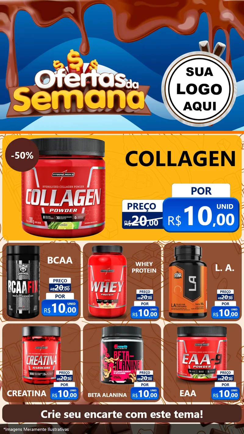 Modelo de Rede Social para Stories com o tema Ofertas da Semana - Páscoa para Suplementos alimentares