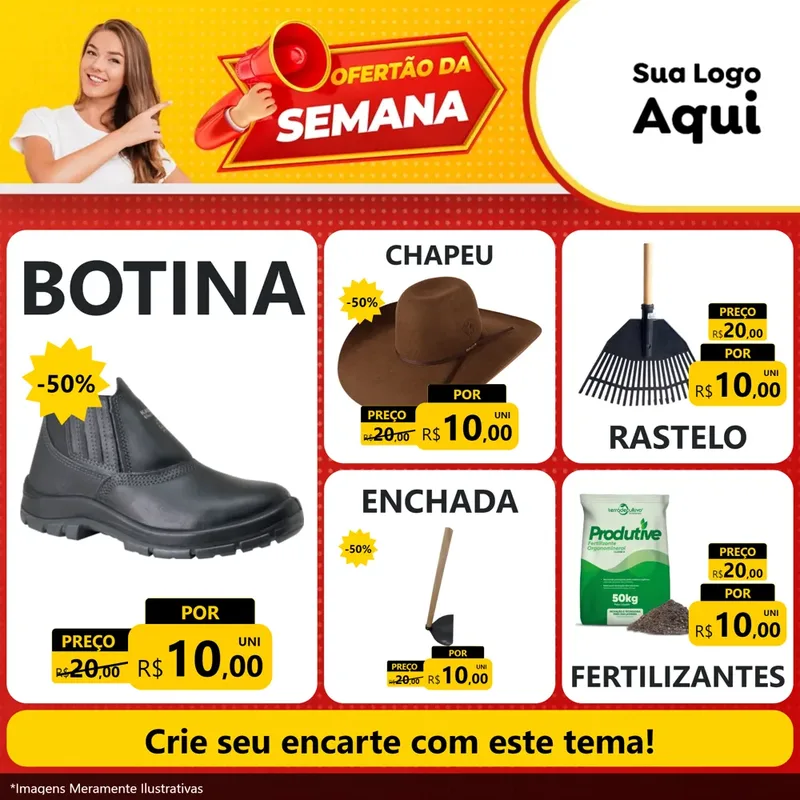 Modelo de Rede Social para Feed Facebook com o tema Ofertão da Semana para Agropecuária
