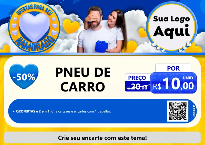 Modelo de Cartaz para Cartaz A4 Horizontal com o tema Ofertas Para Seu Namorado para Auto peças