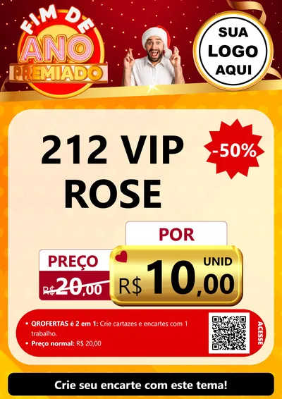 Modelo de Cartaz para Cartaz A4 Vertical com o tema Fim de Ano Premiado para Perfumes