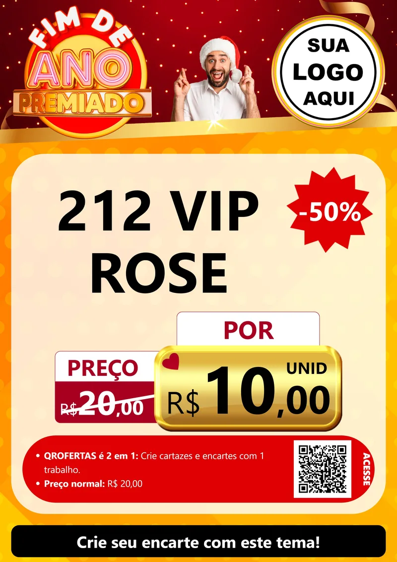 Modelo de Cartaz para Cartaz A4 Vertical com o tema Fim de Ano Premiado para Perfumes