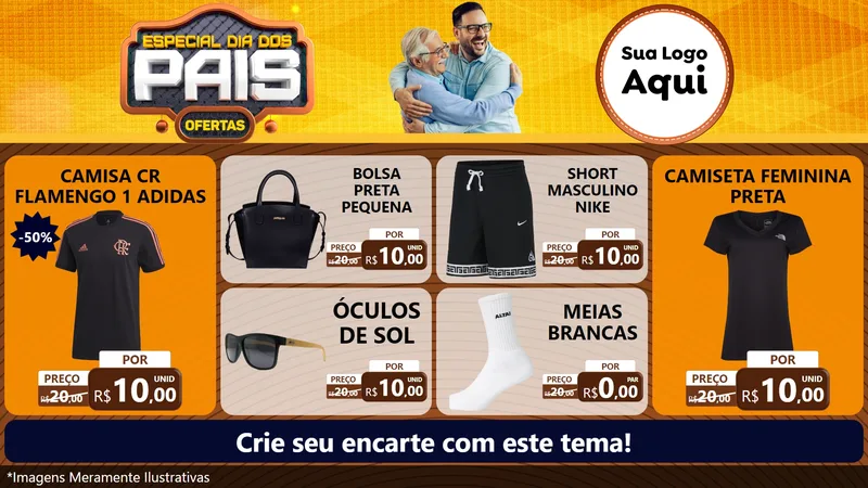 Modelo de TV para TV Horizontal com o tema Especial Dia dos Pais para Roupas e acessórios