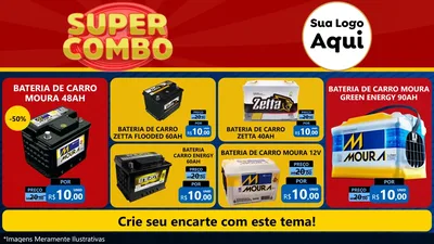 Modelo de TV para TV Horizontal com o tema Super Combo para Baterias Elétricas
