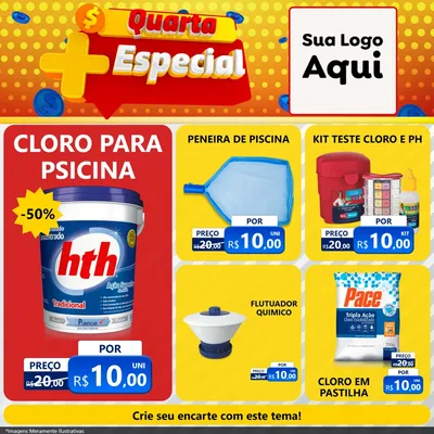 Modelo de Rede Social para Feed Facebook com o tema Quarta Mais Especial para Produtos para Piscina