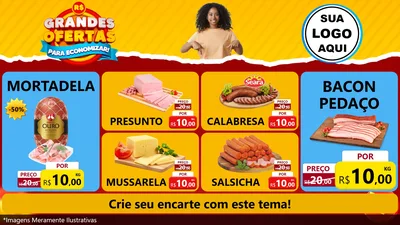 Modelo de TV para TV Horizontal com o tema Grandes Ofertas Para Economizar! para Frios e Laticínios