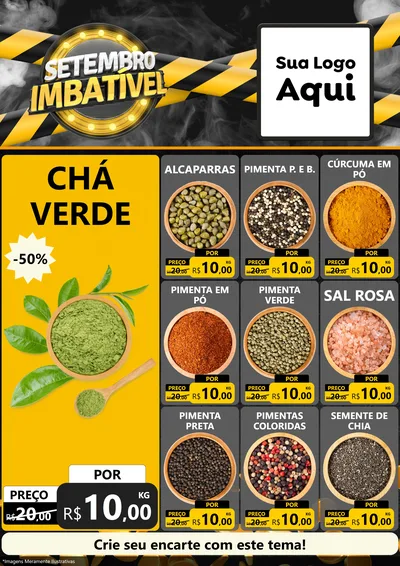 Modelo de Encarte para Encarte A4 Vertical com o tema Setembro Imbatível para Produtos Naturais