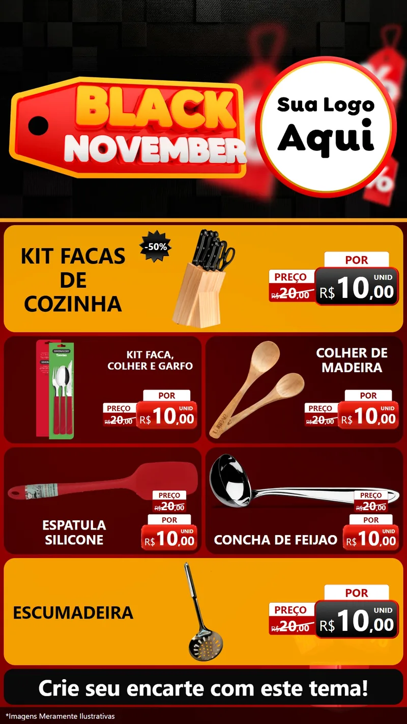 Modelo de TV para TV Vertical com o tema Black November para Utilidades Domésticas