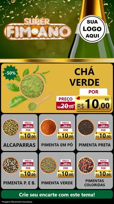 Modelo de Rede Social para Stories com o tema Super Fim de Ano para Produtos Naturais