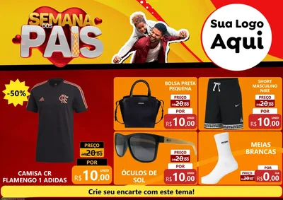 Modelo de Encarte para Encarte A4 Horizontal com o tema Semana Dos Pais para Roupas e acessórios