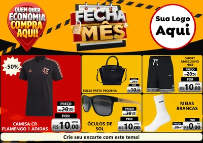 Modelo de Encarte para Encarte A4 Horizontal com o tema Fecha Mês para Roupas e acessórios