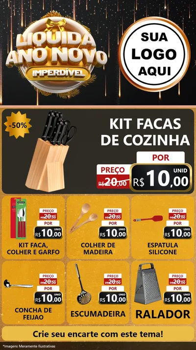 Modelo de Rede Social para Stories com o tema Liquida Ano Novo Imperdível para Utilidades Domésticas