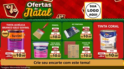 Modelo de TV para TV Horizontal com o tema Ofertas de Natal para Tintas e Ferramentas