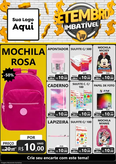 Modelo de Encarte para Encarte A4 Vertical com o tema Setembro Imbatível para Papelaria