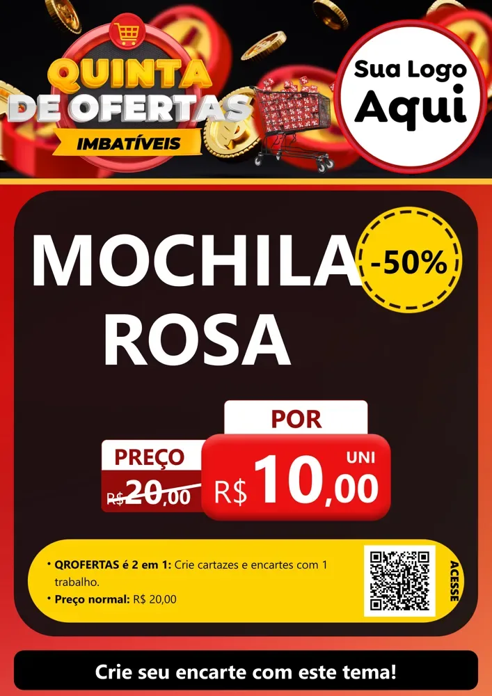 Modelo de Cartaz para Cartaz A4 Vertical com o tema Quinta de Ofertas Imbatíveis para Papelaria