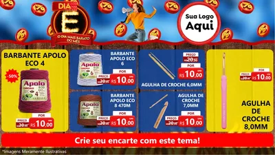 Modelo de TV para TV Horizontal com o tema Dia E - O Dia Mais Barato Do Mês para Armarinho e Aviamentos