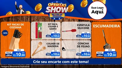 Modelo de TV para TV Horizontal com o tema Ofertas Show No Fim De Semana para Utilidades Domésticas