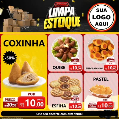 Modelo de Rede Social para Feed Facebook com o tema Operação Limpa Estoque
