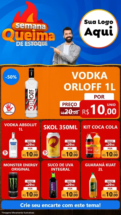 Modelo de Rede Social para Stories com o tema Semana Queima de Estoque para Distribuidora de bebidas