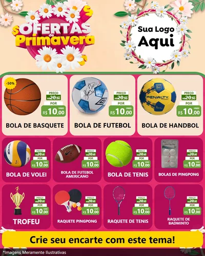 Modelo de Rede Social para Feed Instagram com o tema Ofertas de Primavera para Artigos Esportivos