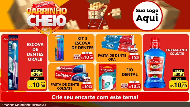 Modelo de TV para TV Horizontal com o tema Promoção carrinho cheio para Higiene Pessoal