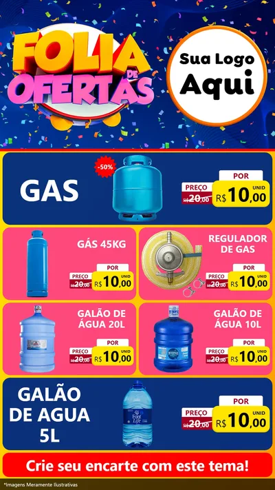 Modelo de TV para TV Vertical com o tema Folia de Ofertas para Água e gás
