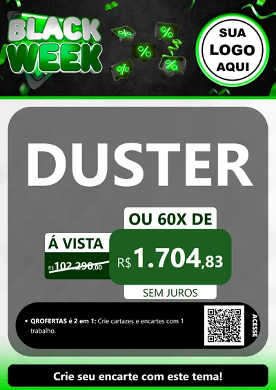 Modelo de Cartaz para Cartaz A4 Vertical com o tema Black Week para Concessionaria de Carros