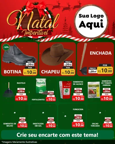 Modelo de Rede Social para Feed Instagram com o tema Natal Imperdível para Agropecuária