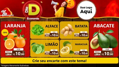 Modelo de TV para TV Horizontal com o tema Dia D Economia para Hortifrúti