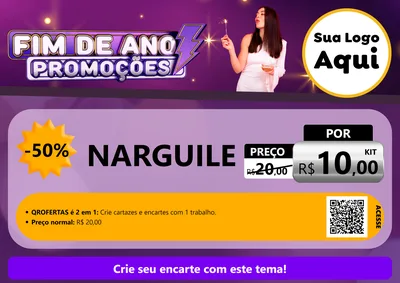 Modelo de Cartaz para Cartaz A4 Horizontal com o tema Fim de Ano Promoções para Tabacaria