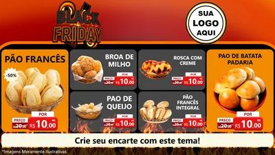 Modelo de TV para TV Horizontal com o tema Black Friday para Padaria